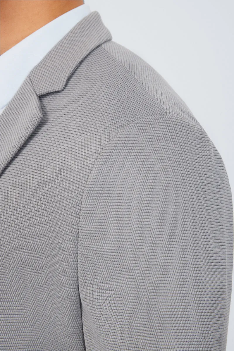 CottonSTRETCH Knit Smart Blazer | Grey GYE144