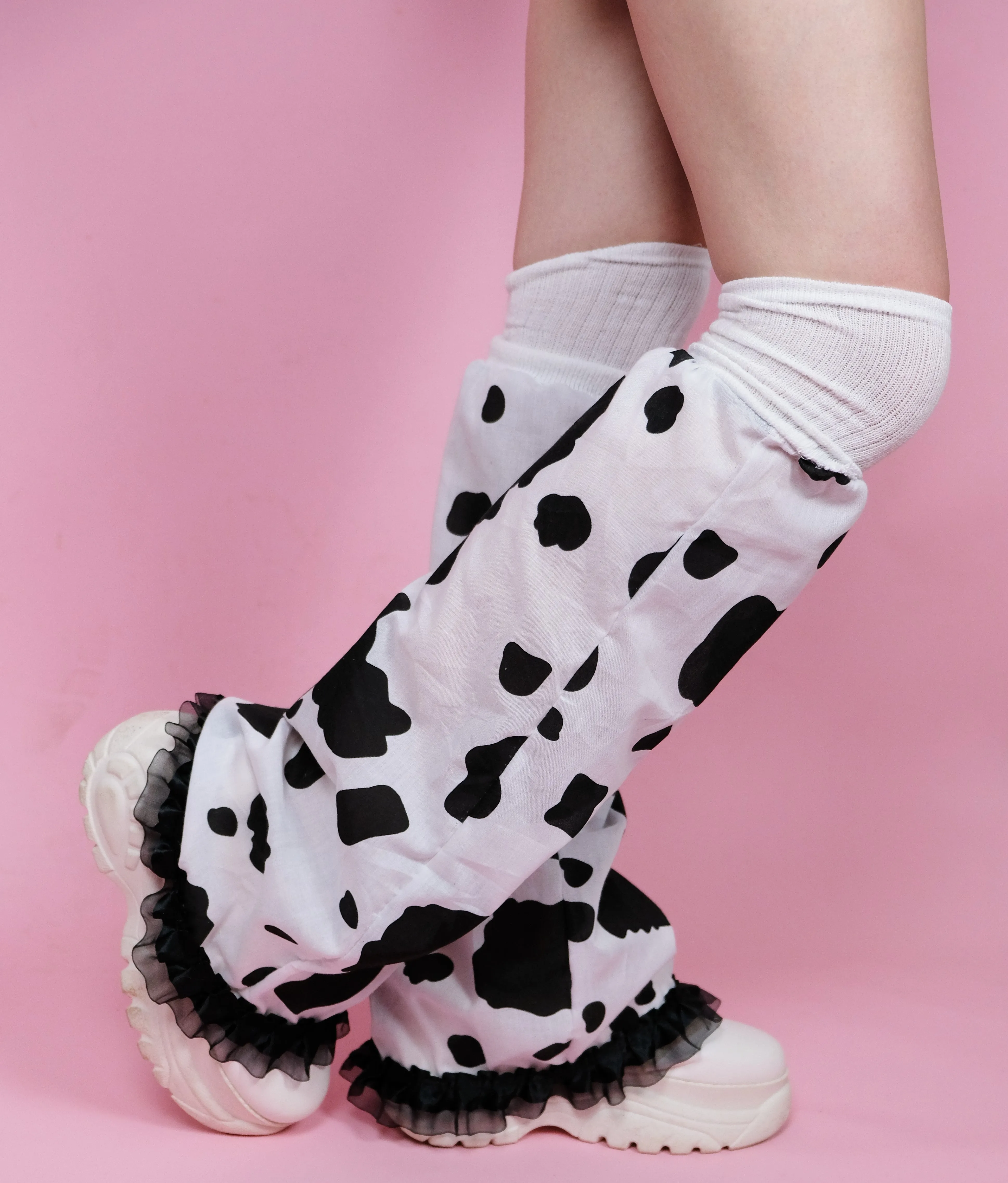 Cow Print Leg warmers - SMALL