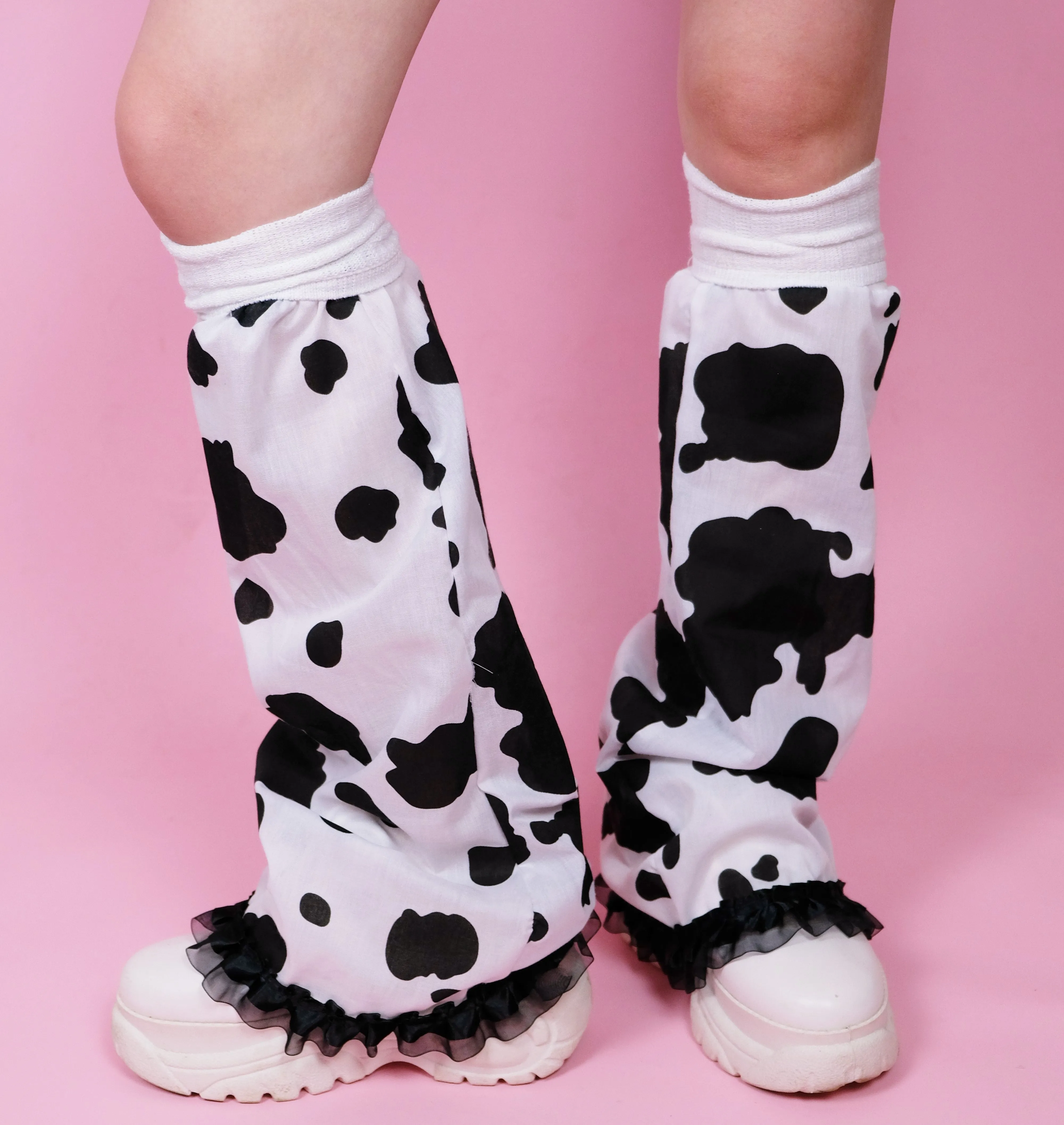 Cow Print Leg warmers - SMALL