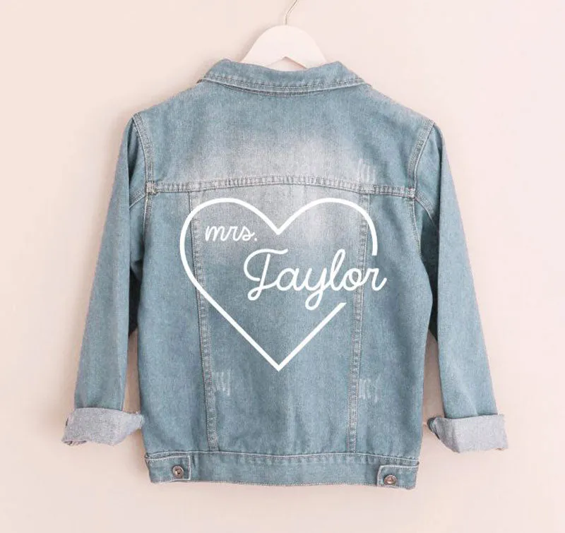 Custom Mrs Heart Denim Jacket