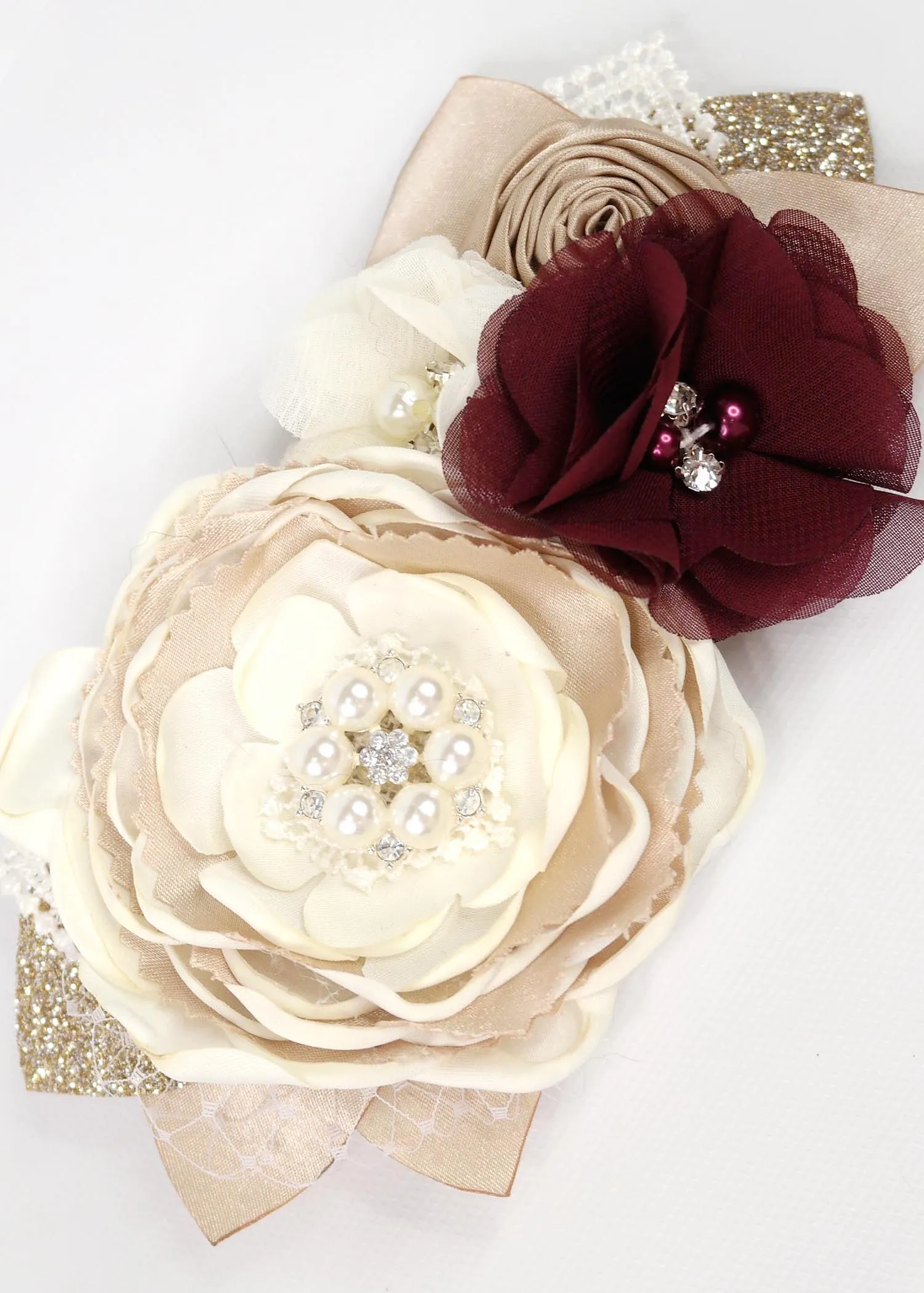 DEEP RED VINTAGE DESIGN FLOWER ACCESSORY