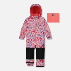 Deux Par Deux One-Piece Kids Snowsuit - Printed Marble