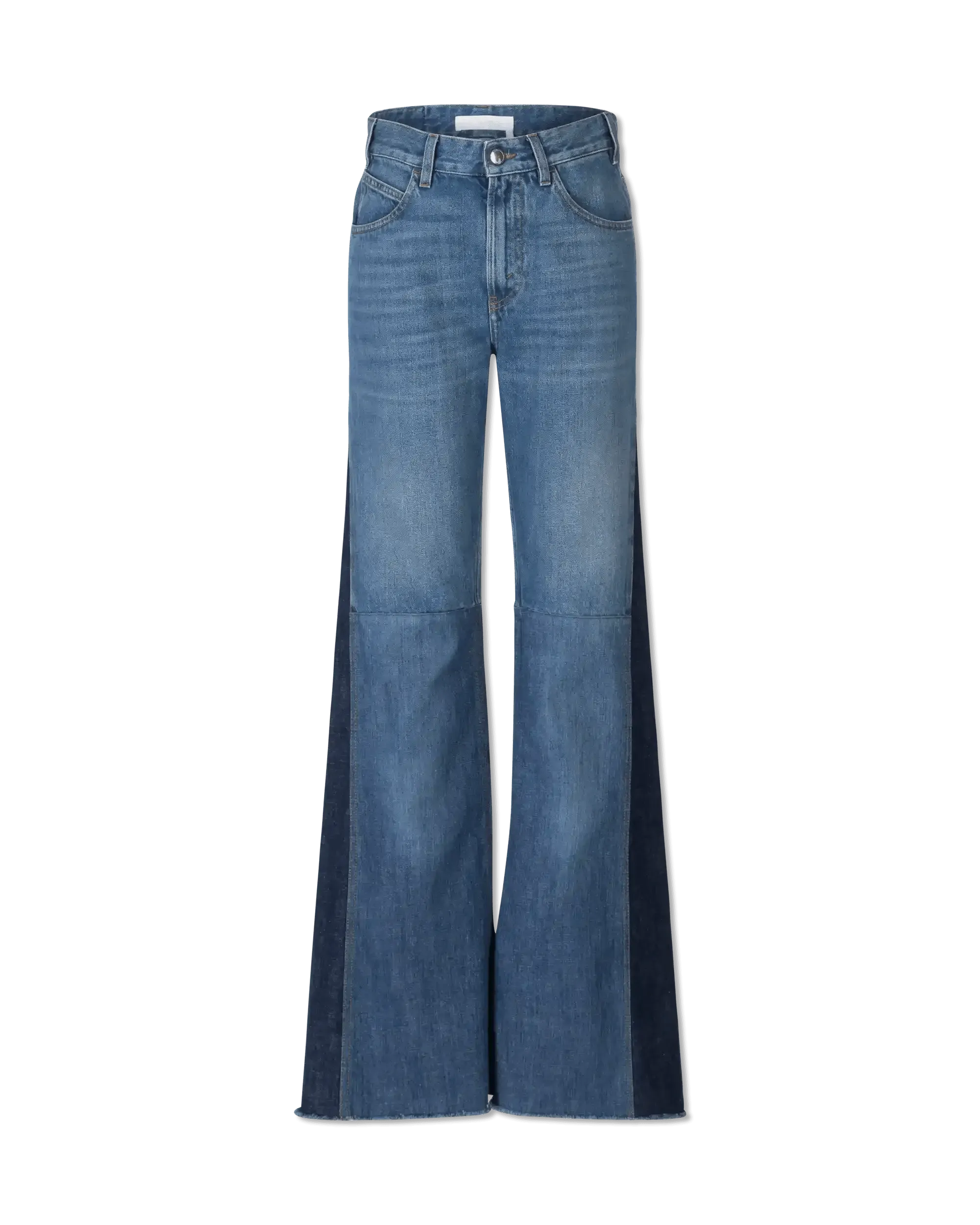 Distressed Hem Flared Leg Jeans