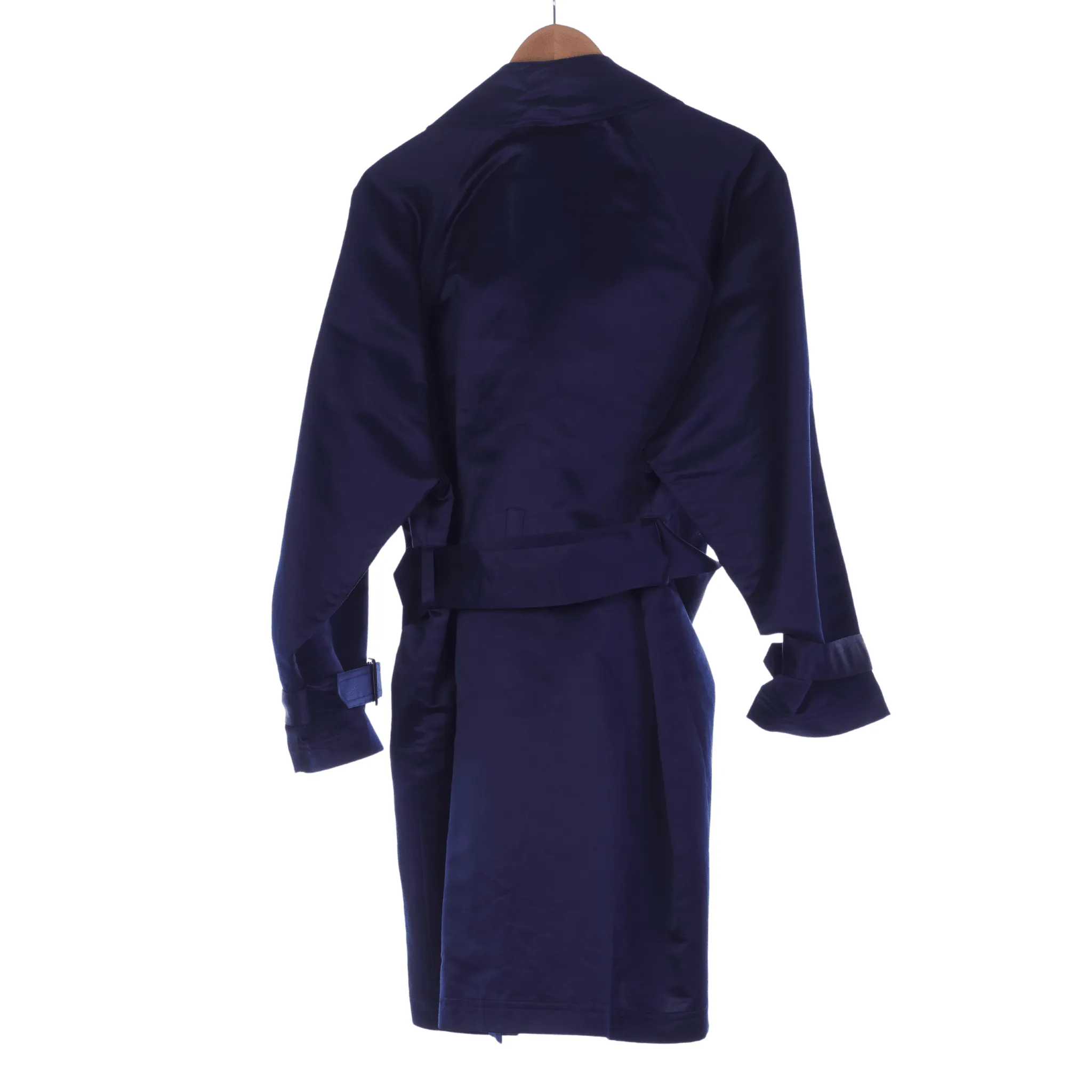 DKNY 100% Silk Long Sleeved Dark Blue Coat UK Size M