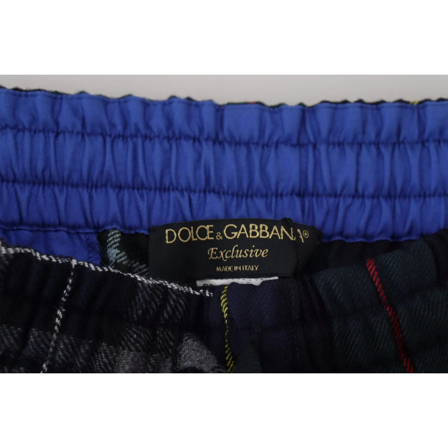 Dolce & Gabbana Checkered Wool Blend Jogger Pants