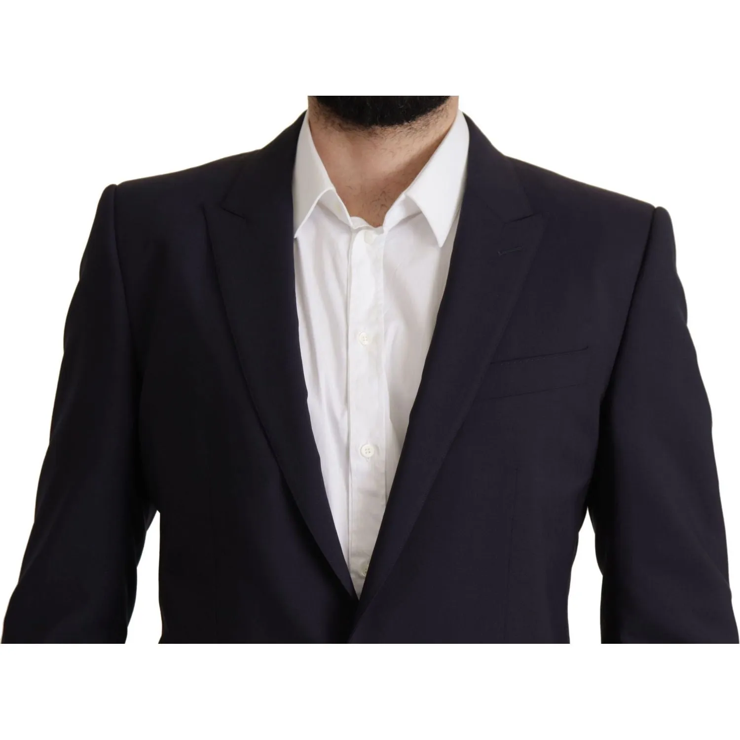 Dolce & Gabbana Elegant Navy Wool Blend Slim Blazer