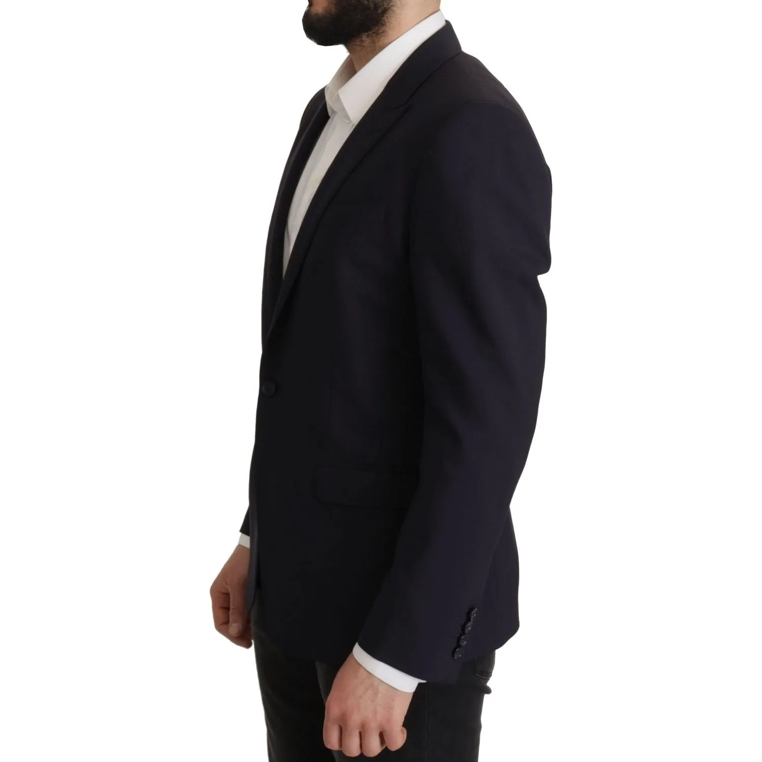 Dolce & Gabbana Elegant Navy Wool Blend Slim Blazer