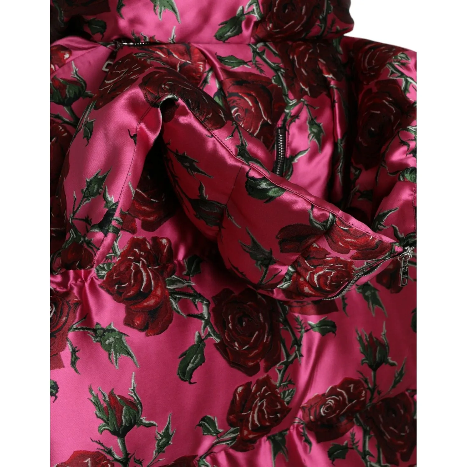 Dolce & Gabbana Elegant Rose Print Quilted Jacket