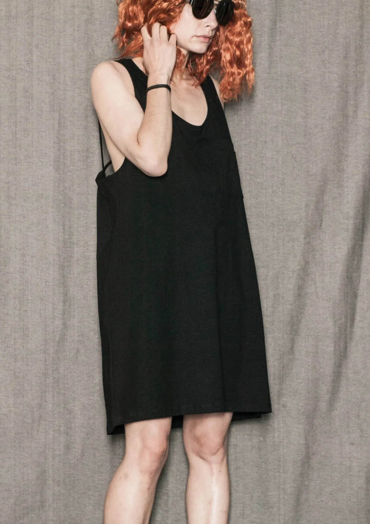 DRESS SPAGHETTI STRAPS - JERSEY black