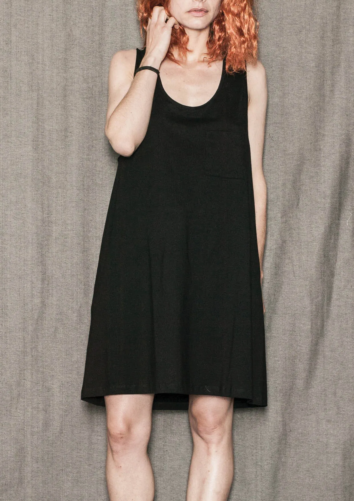 DRESS SPAGHETTI STRAPS - JERSEY black