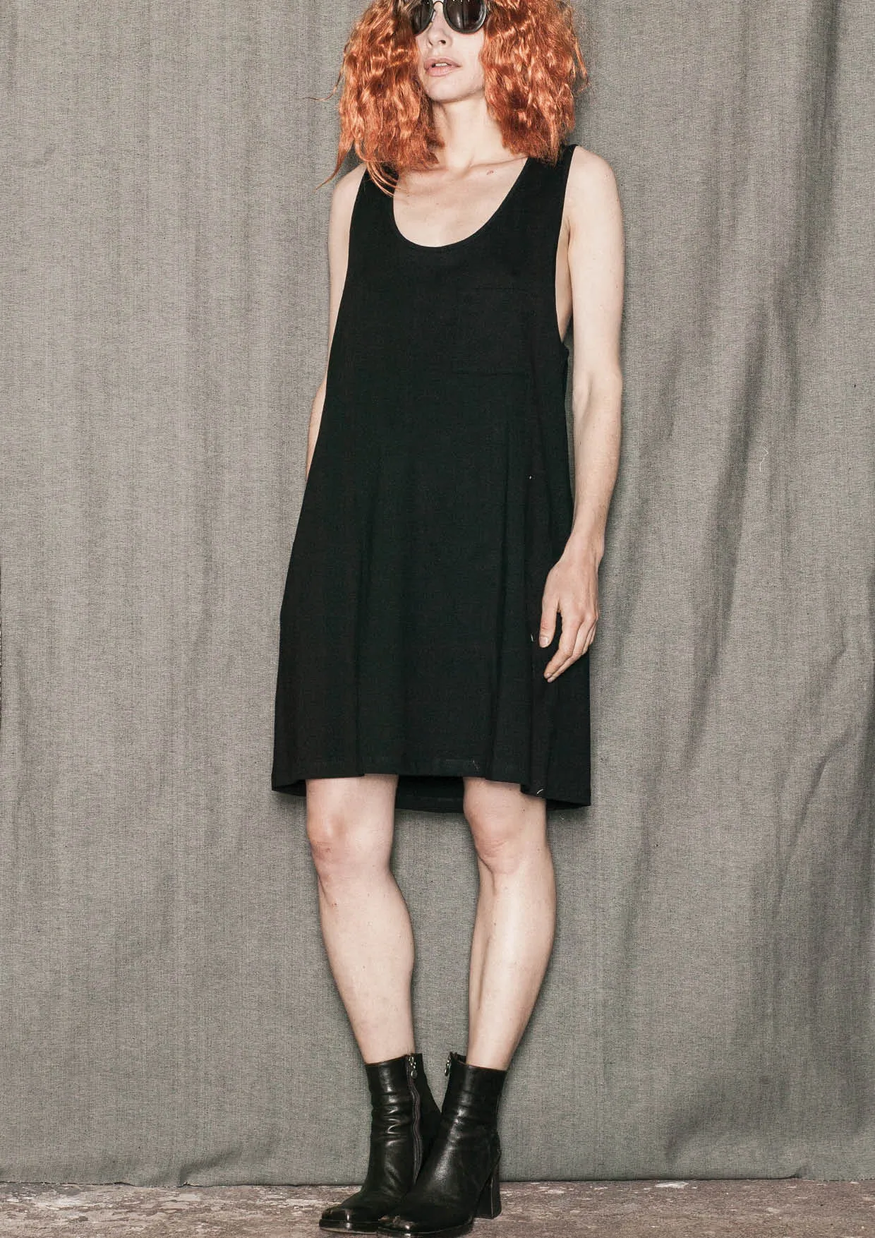 DRESS SPAGHETTI STRAPS - JERSEY black