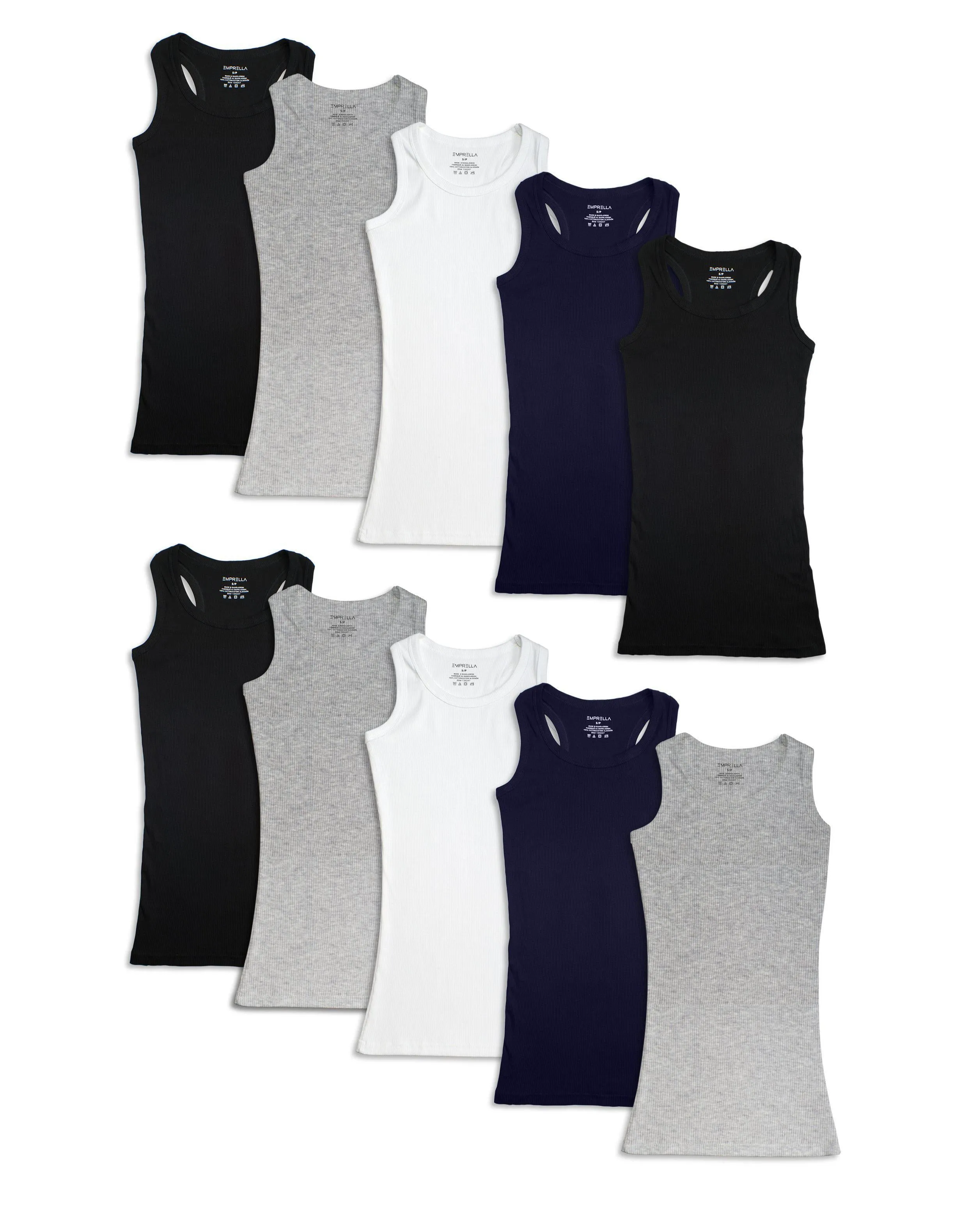 Emprella's Racerback Tank Tops in 4 or 8 packaged sets | Assorted Packs