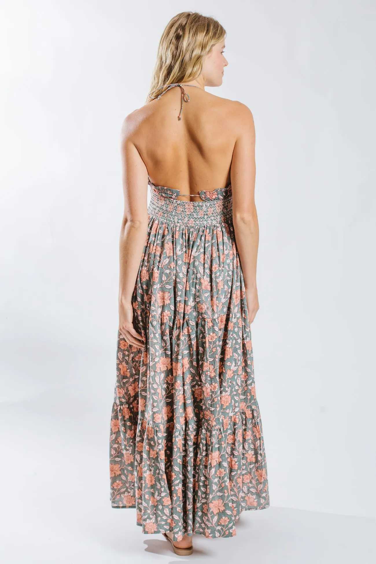 Eshika Spaghetti Halter Maxi Dress