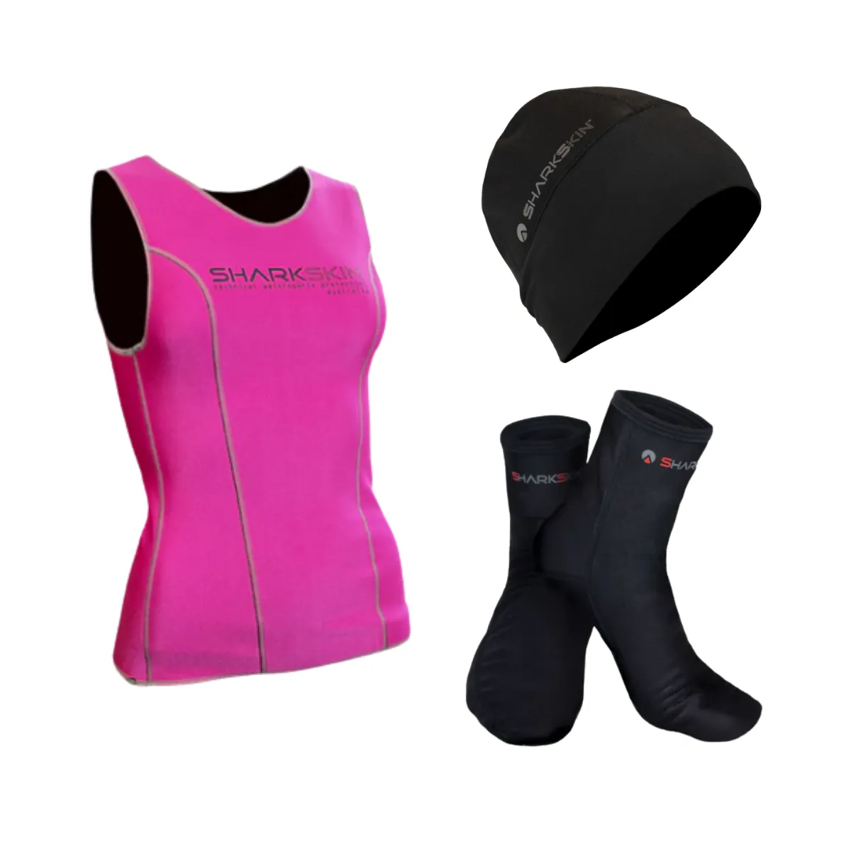 ESSENTIALS VEST WOMENS, SOCKS & BEANIE SPLASH OF COLOUR PACKAGE