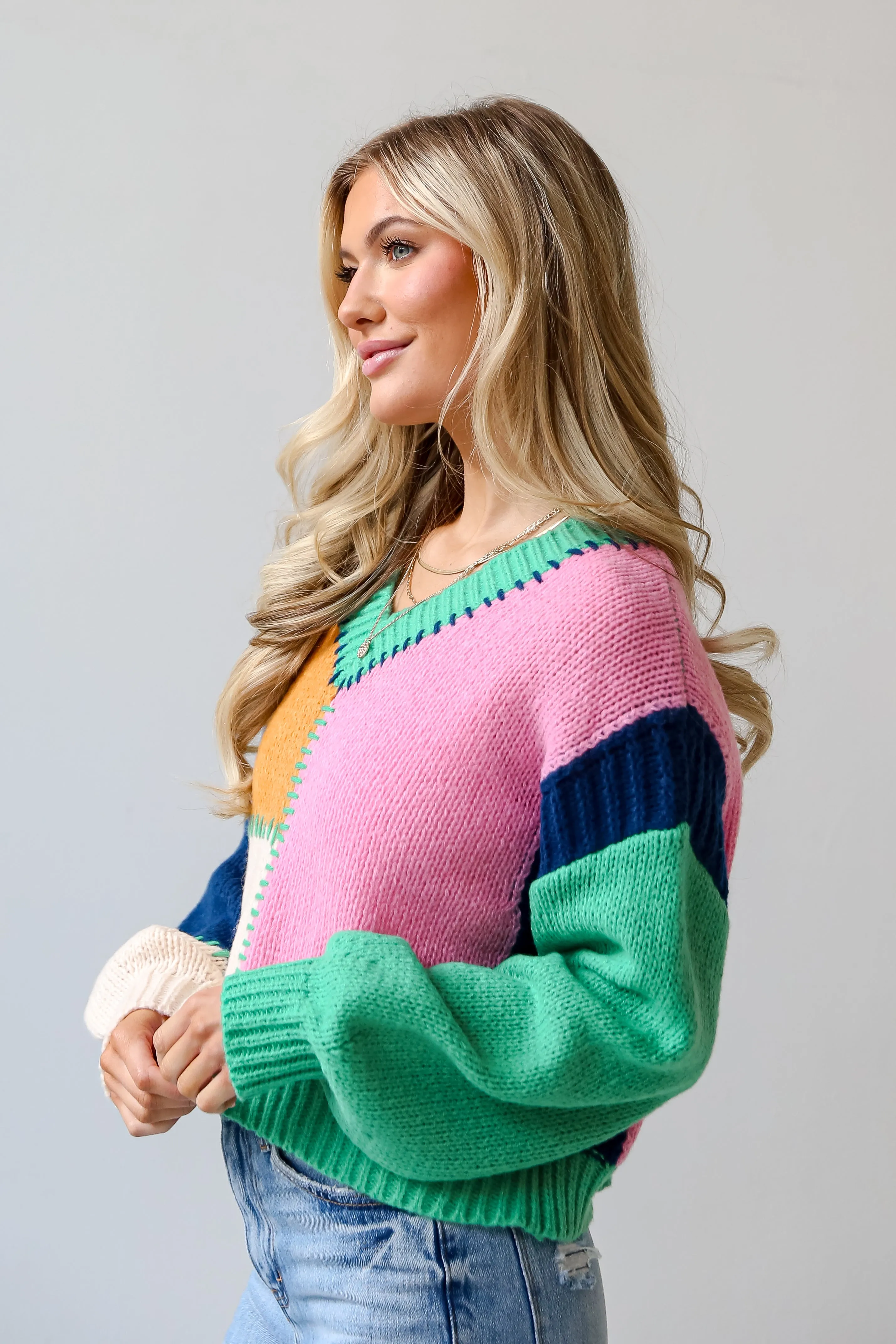 FINAL SALE - Cherished Coziness Color Block Sweater