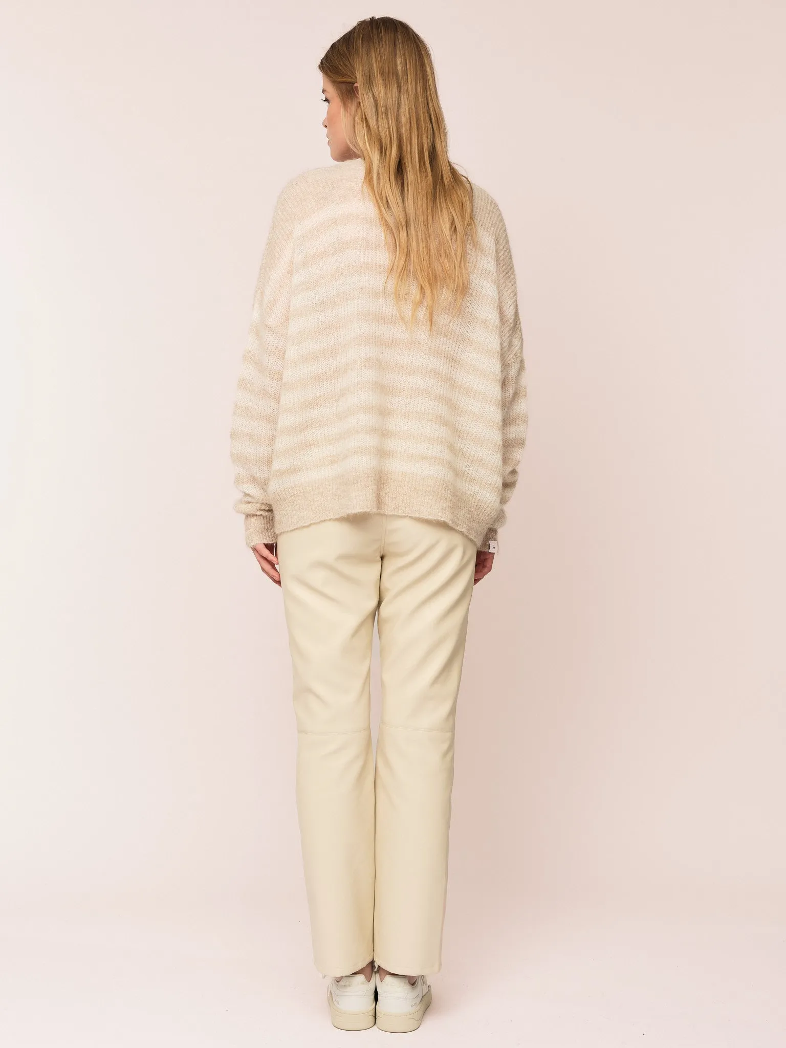 Flora RN Sweater - Beige Stripe