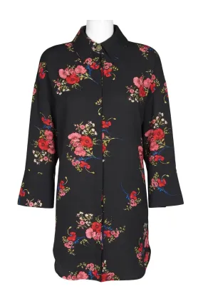 Floral Elegance Long Sleeve Collared Button-Up Top by Carre Noir