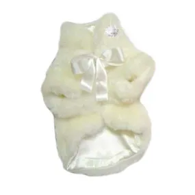 Fun Fur Glamour Dog Coat White Small