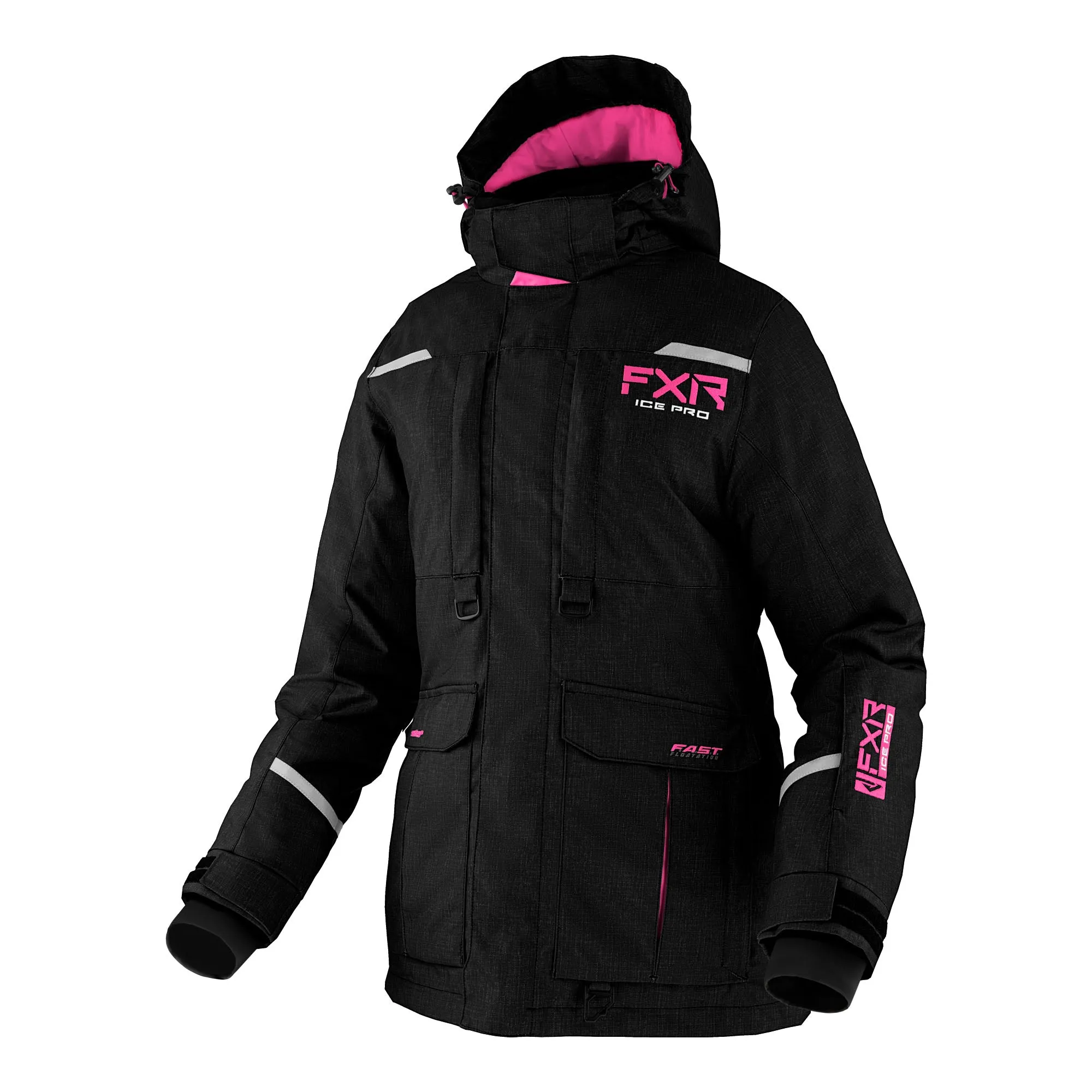 FXR Excursion Ice Pro Snowmobile Jacket Black Linen/Electric Pink