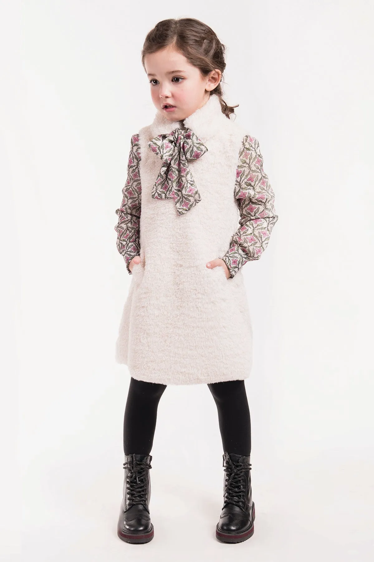 Girls Dress Imoga Poppy Ivory Clover