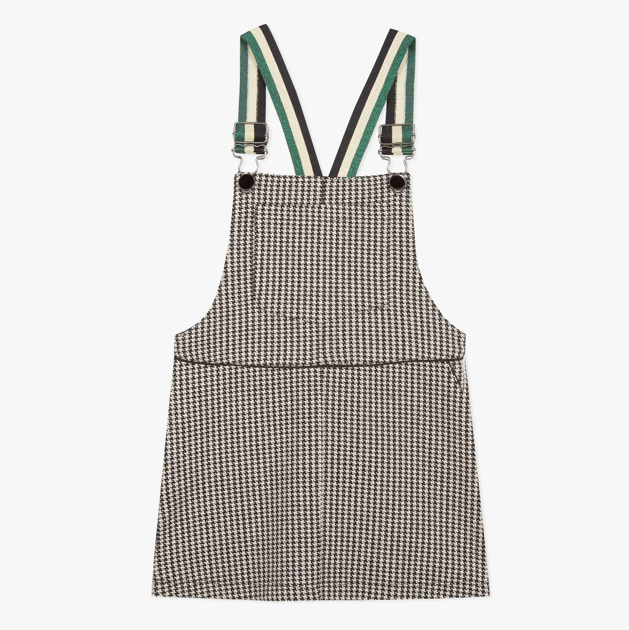 Girls' houndstooth pinafore dress