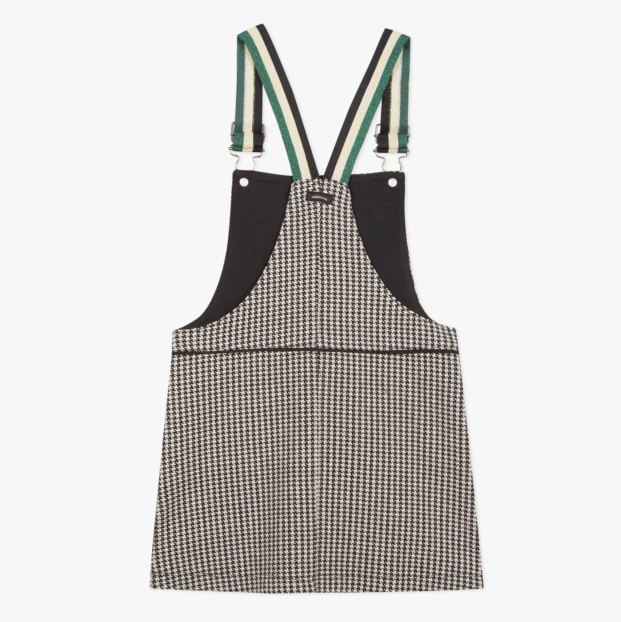 Girls' houndstooth pinafore dress