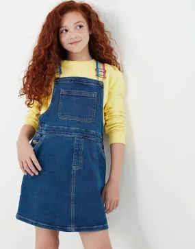 Girls Kimberly Denim Dungaree Dress | Joules