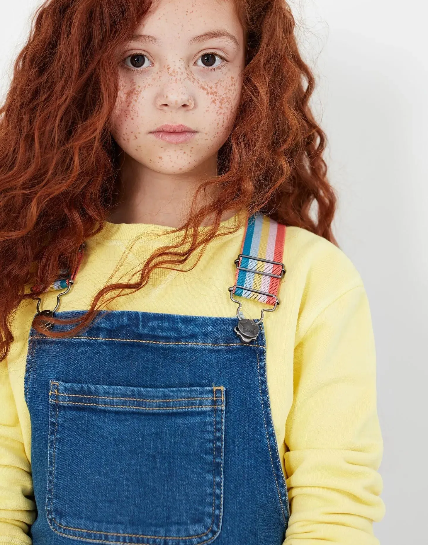 Girls Kimberly Denim Dungaree Dress | Joules