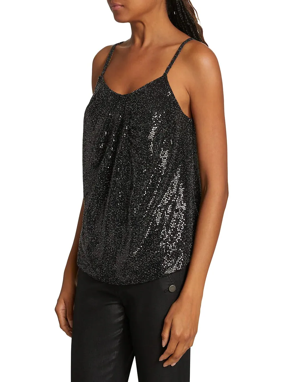 Graham Sequin Tank - Black