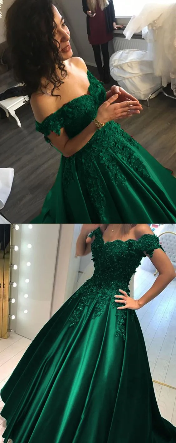 Green Prom Dress, Prom Dresses, Evening Dress, Dance Dress, Graduation School Party Gown, PC0383