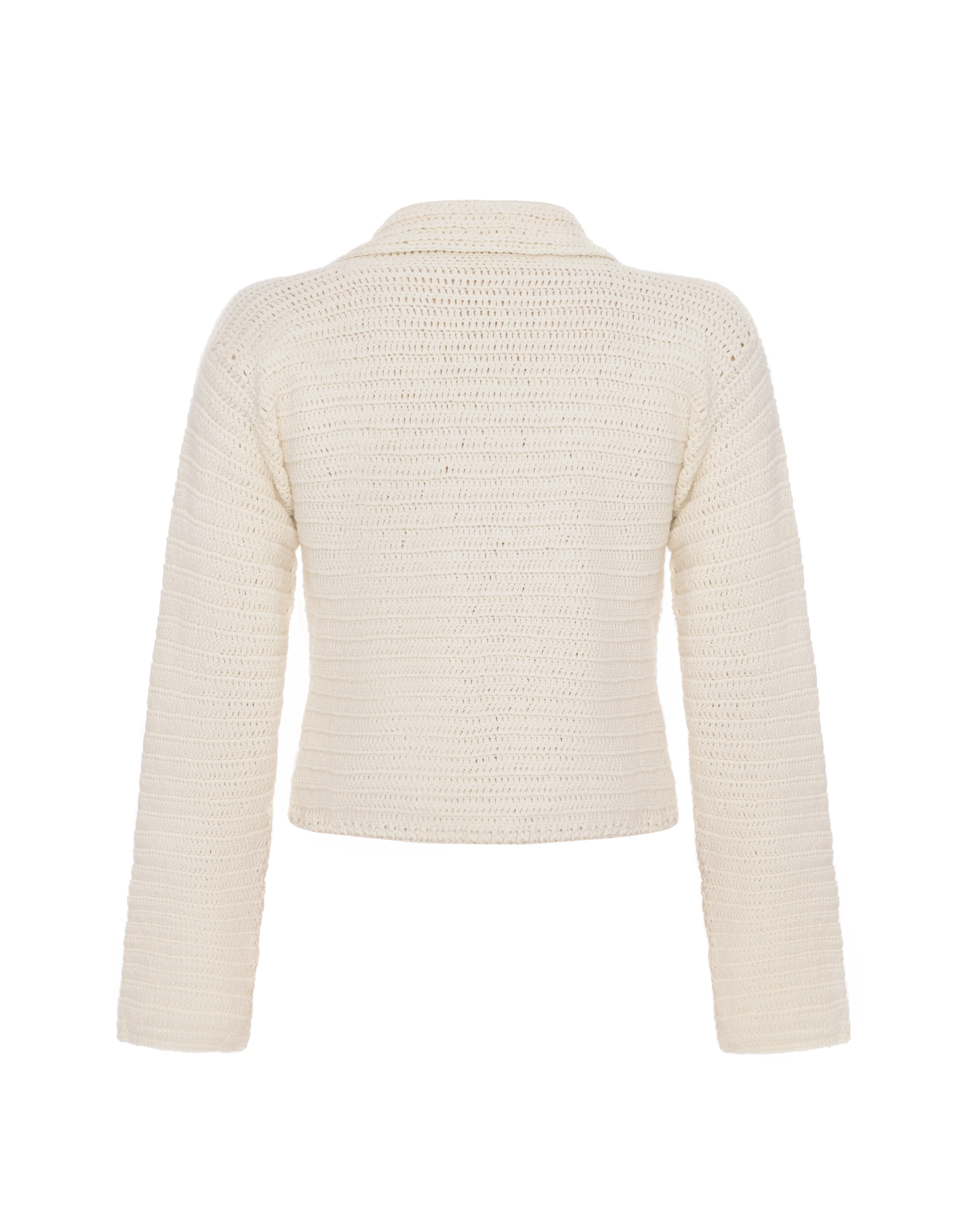 Hand-knitted ivory jacket