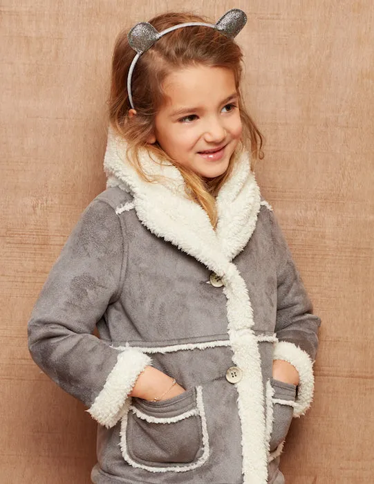 Hatley Taupe Faux Sherpa Jacket