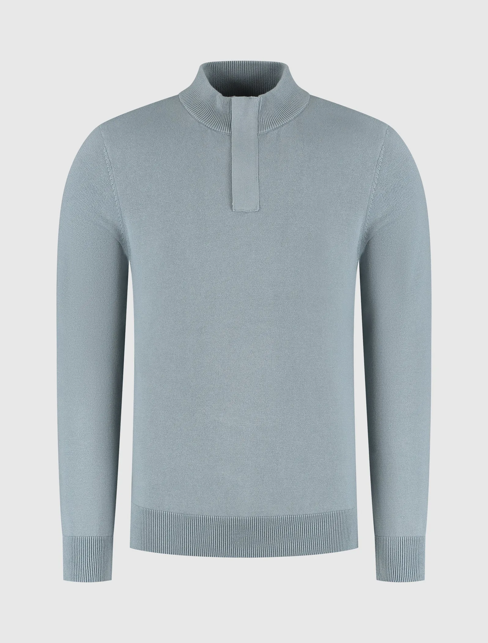 Hidden Halfzip Knitwear | Blue Grey