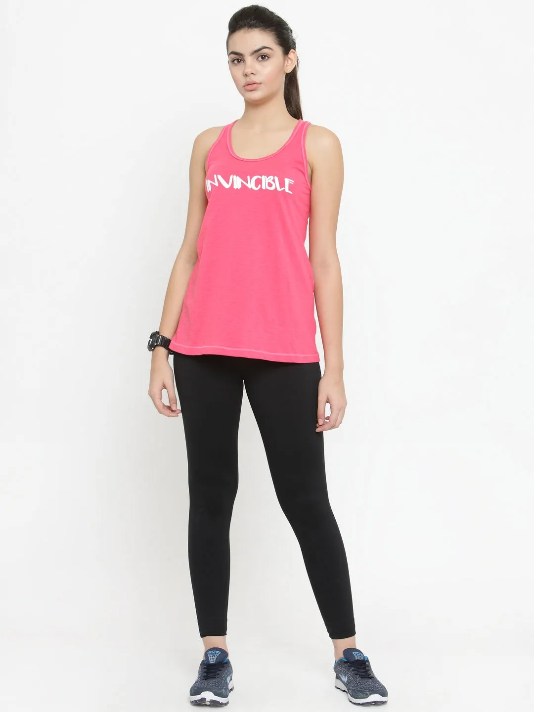 Invincible Women’s Athleisure Slogan Workout Tank Top