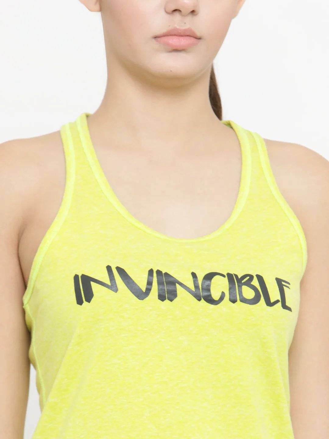 Invincible Women’s Athleisure Slogan Workout Tank Top