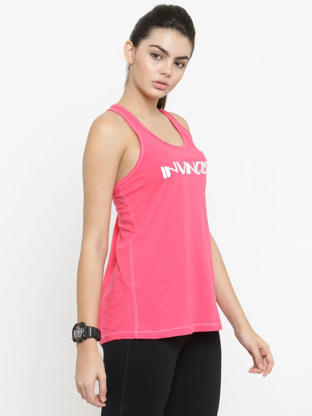 Invincible Women’s Athleisure Slogan Workout Tank Top