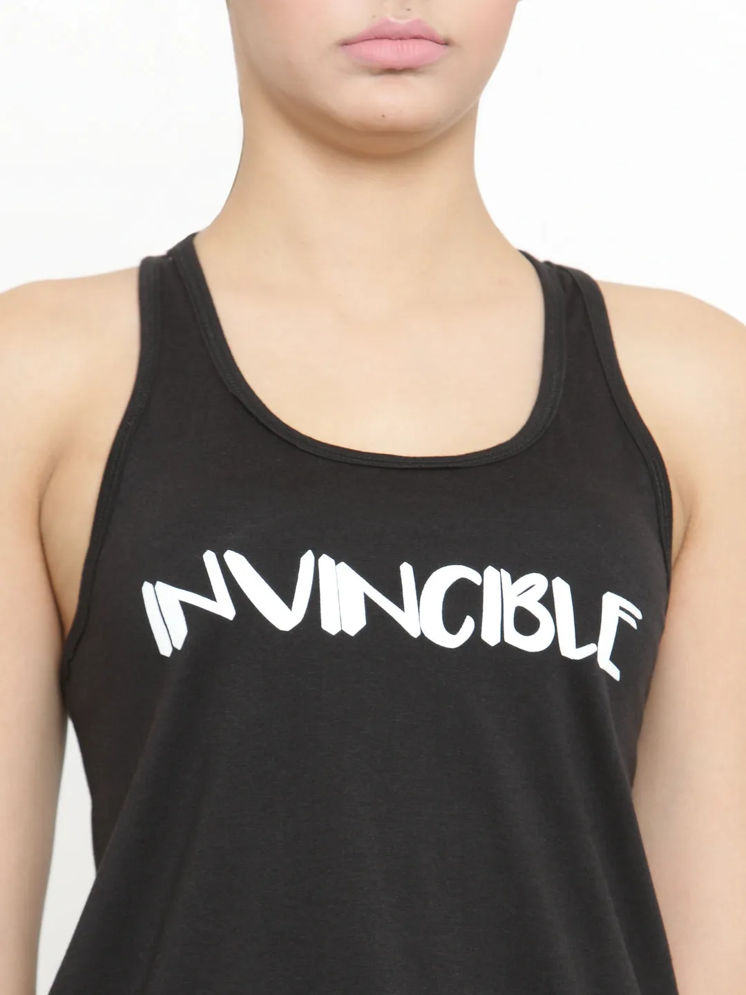 Invincible Women’s Athleisure Slogan Workout Tank Top