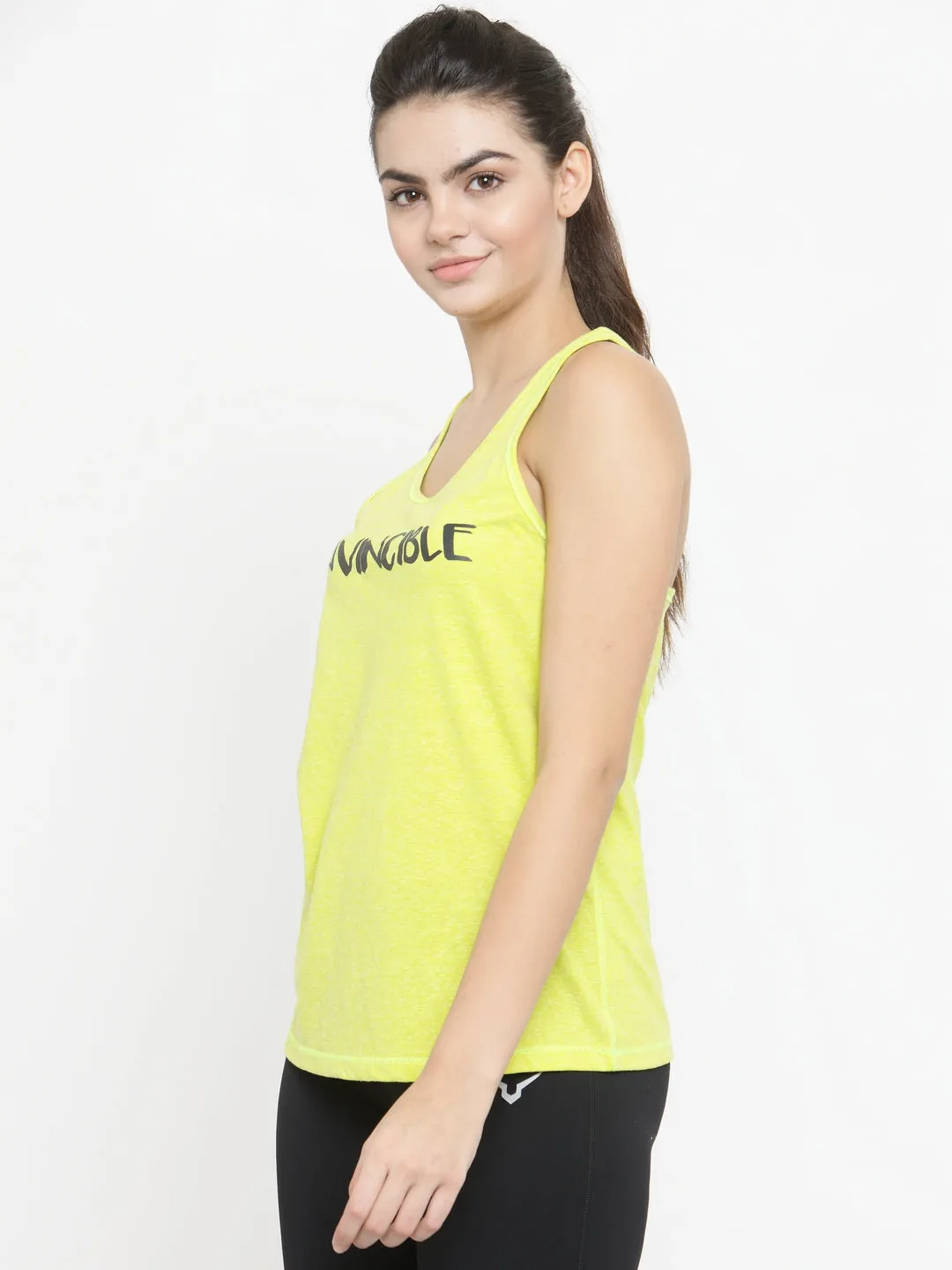 Invincible Women’s Athleisure Slogan Workout Tank Top