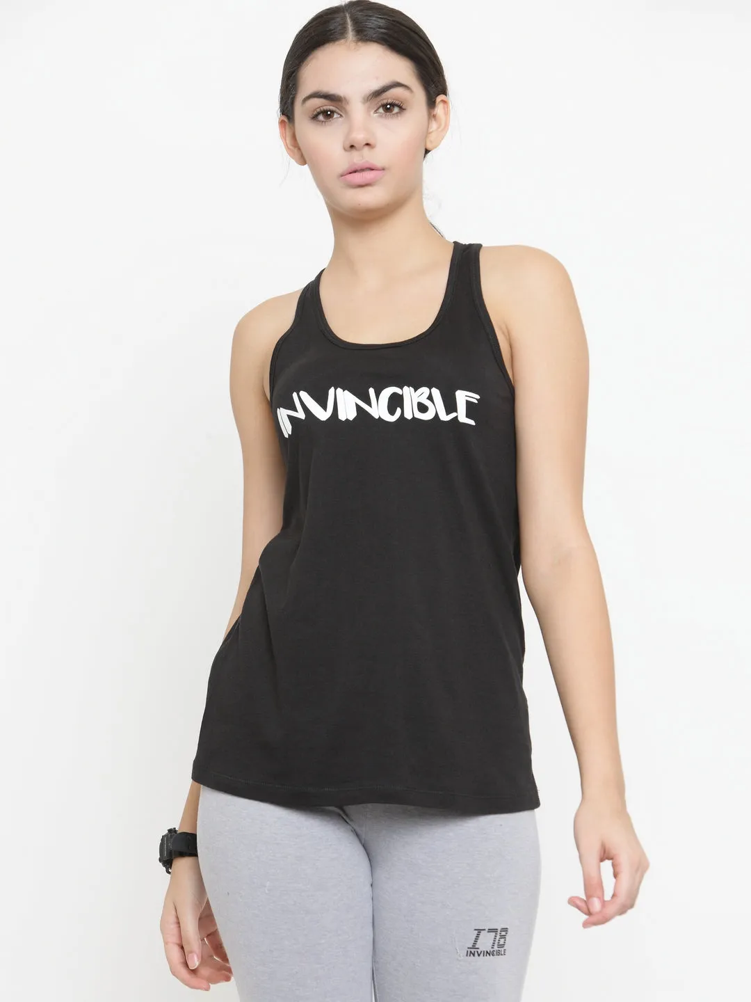 Invincible Women’s Athleisure Slogan Workout Tank Top