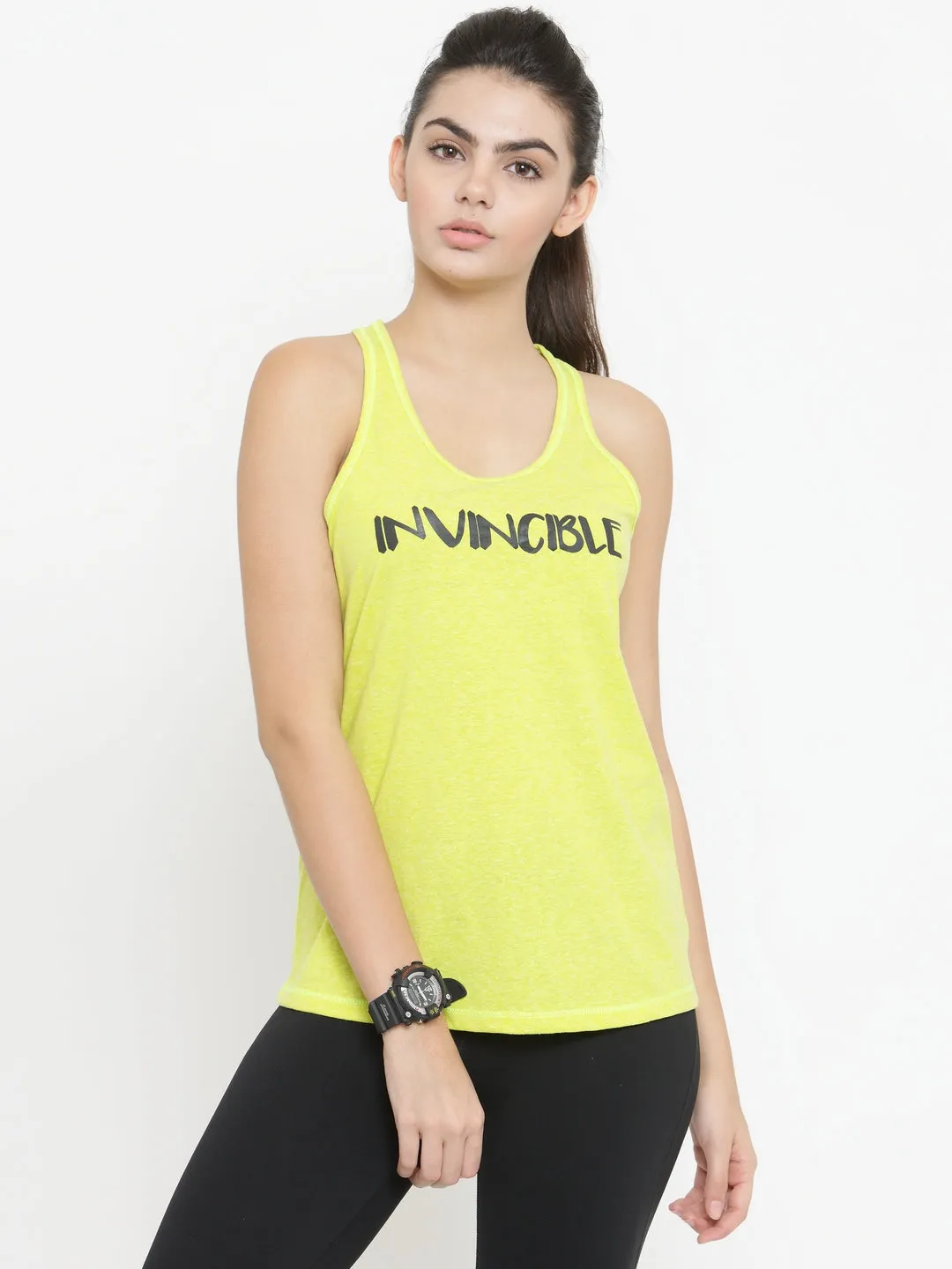 Invincible Women’s Athleisure Slogan Workout Tank Top