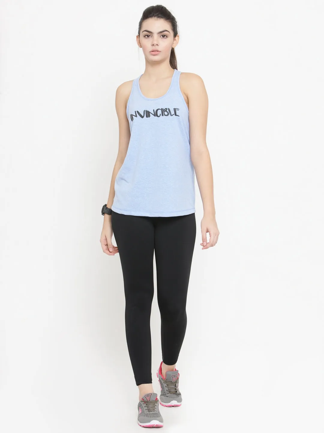 Invincible Women’s Athleisure Slogan Workout Tank Top