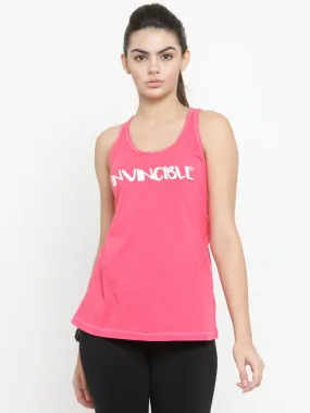 Invincible Women’s Athleisure Slogan Workout Tank Top