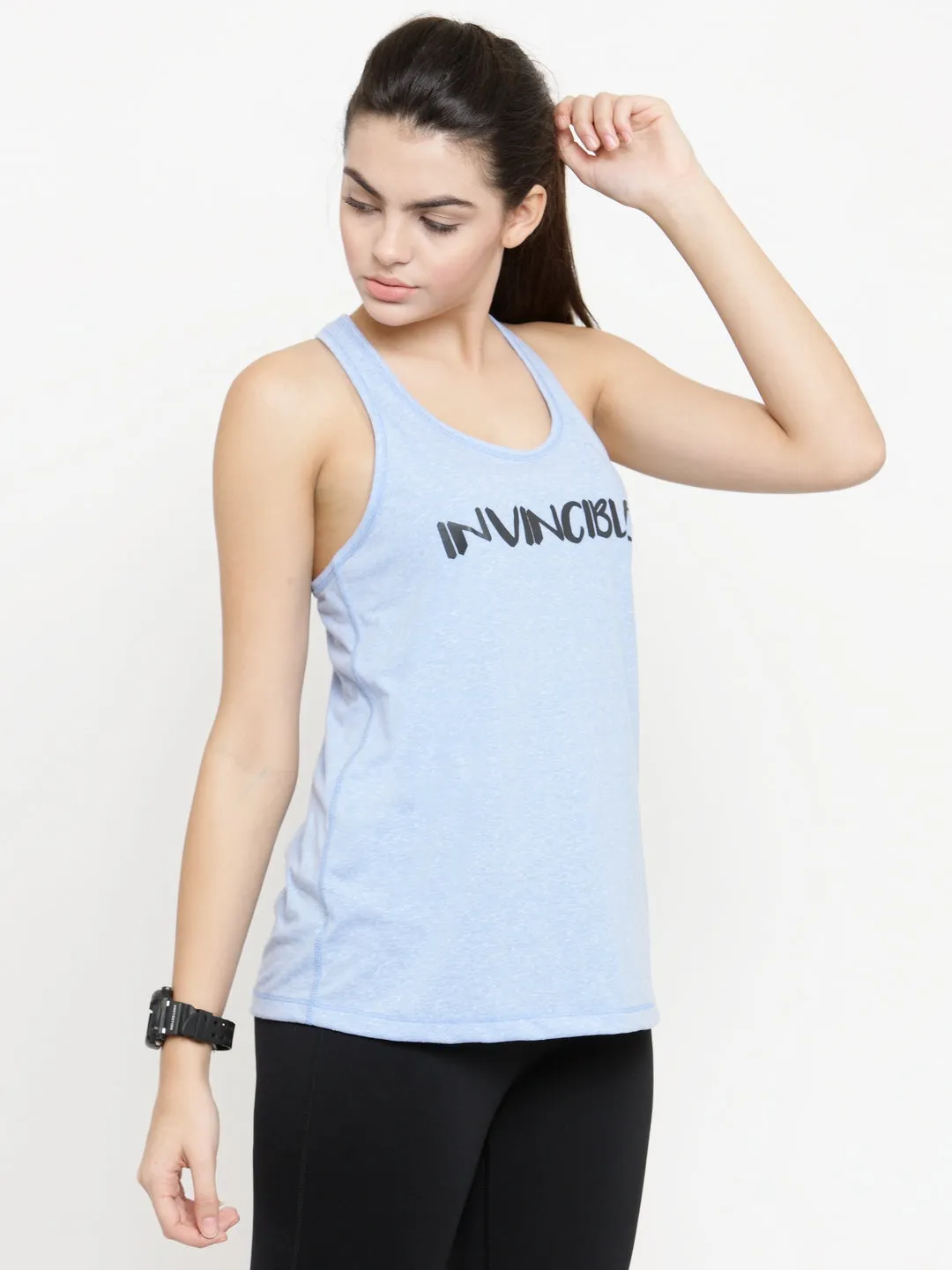 Invincible Women’s Athleisure Slogan Workout Tank Top