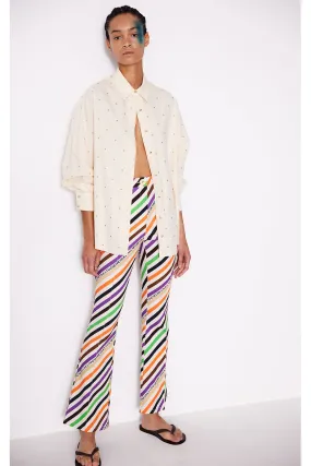 ISLA DIAGONAL STRIPED FLARE PANTS