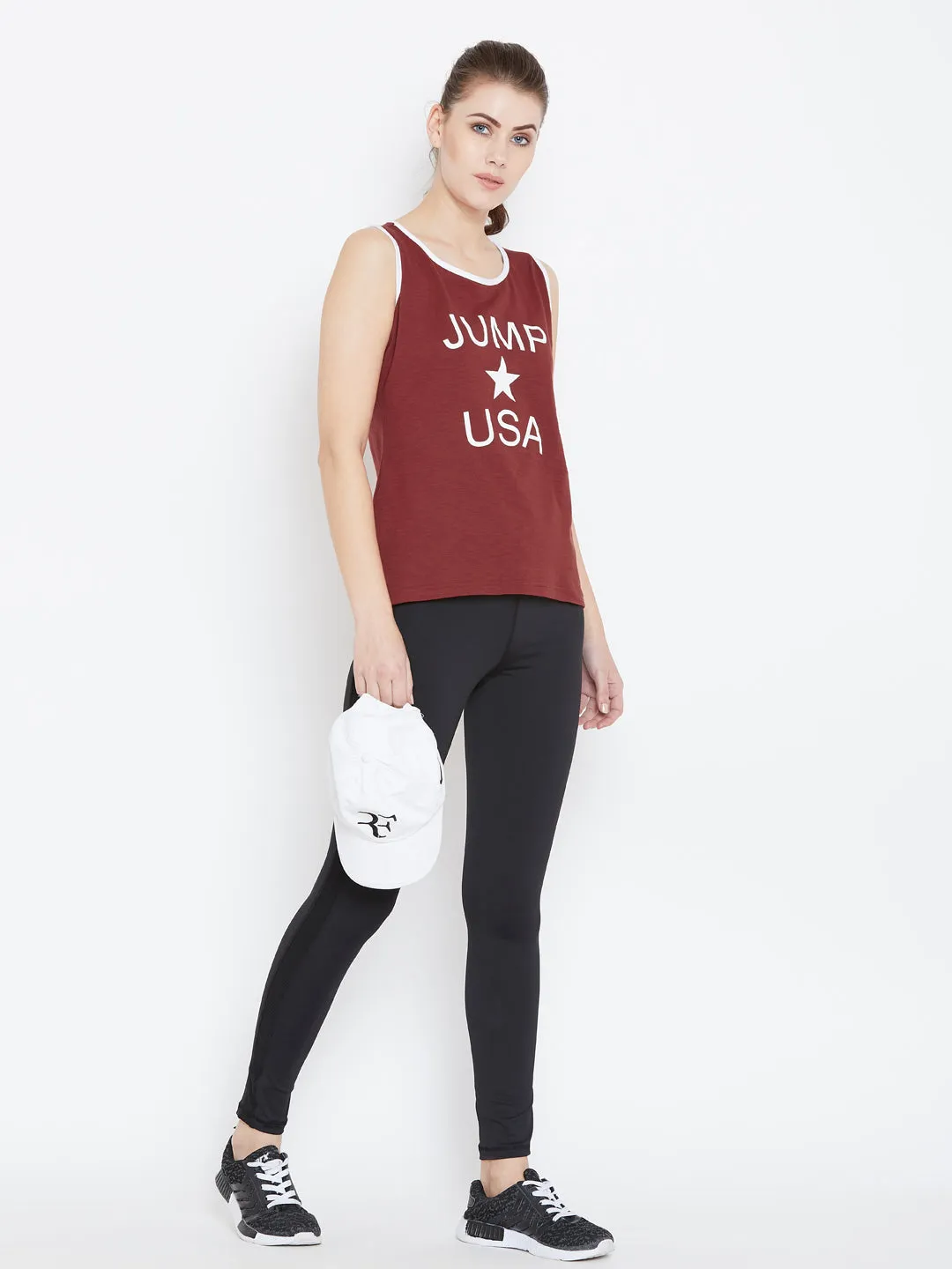 JUMP USA Women Red Printed Tank Top