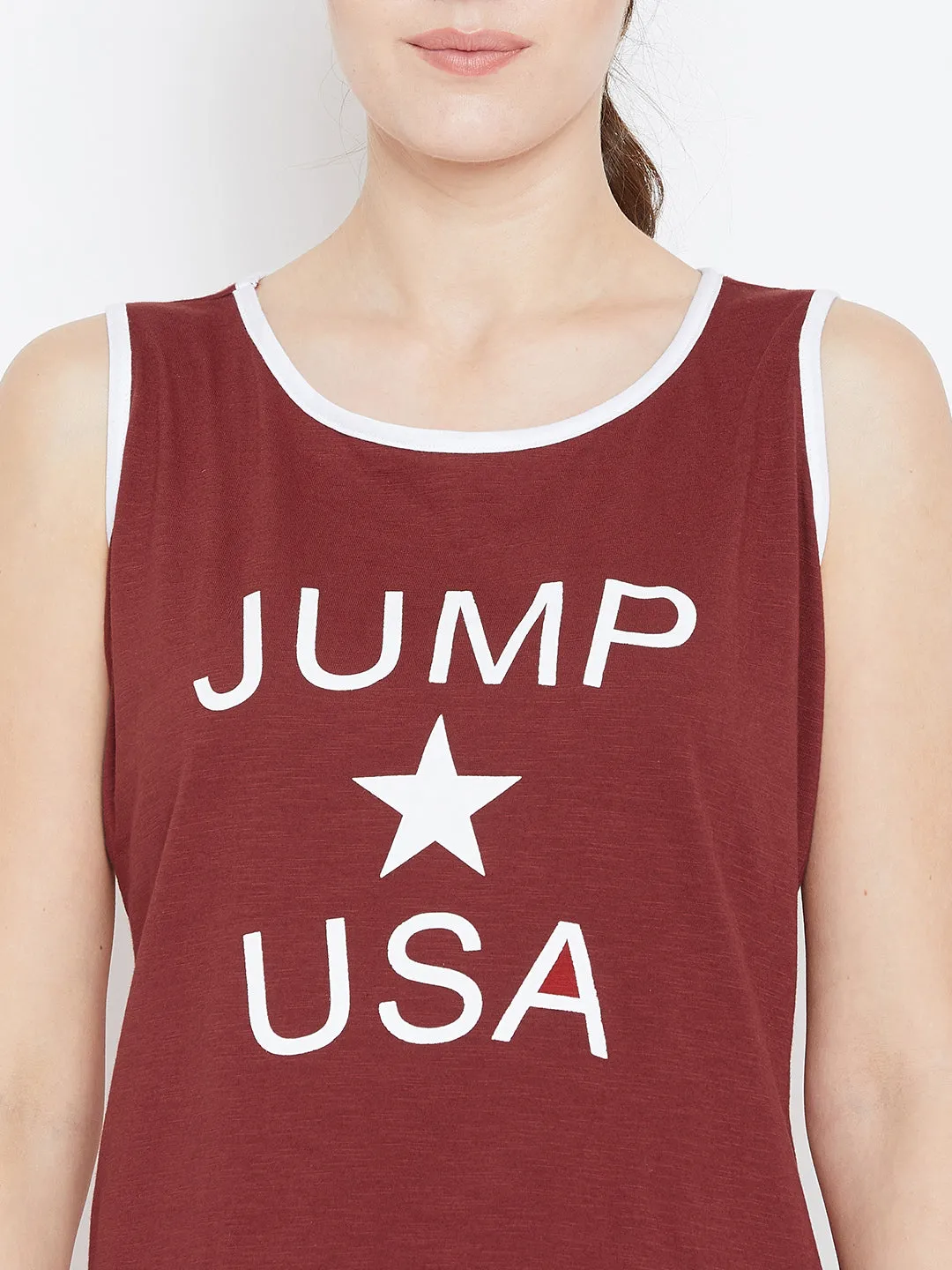 JUMP USA Women Red Printed Tank Top