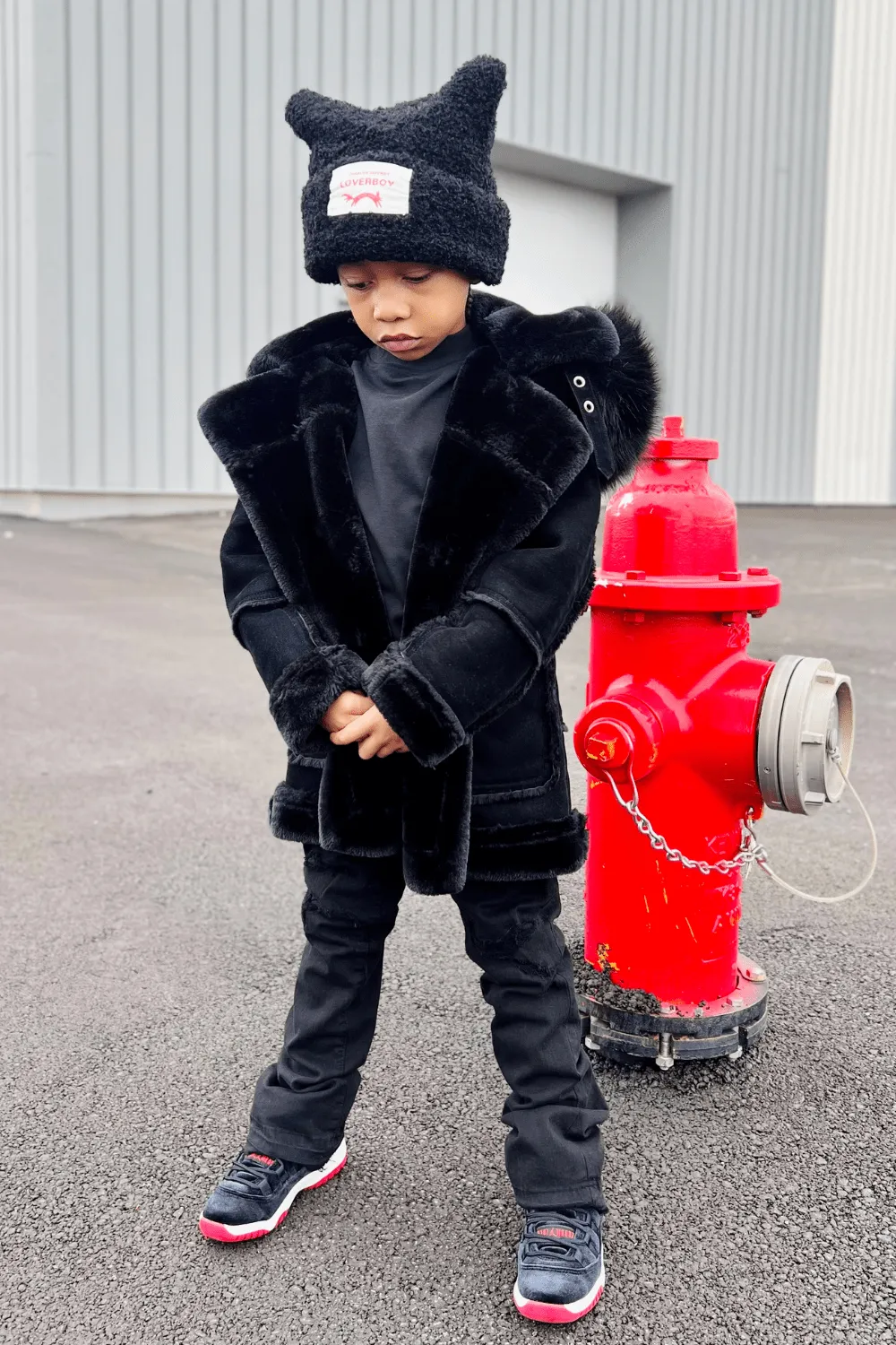 Kids Denali Shearling Jacket (Black)