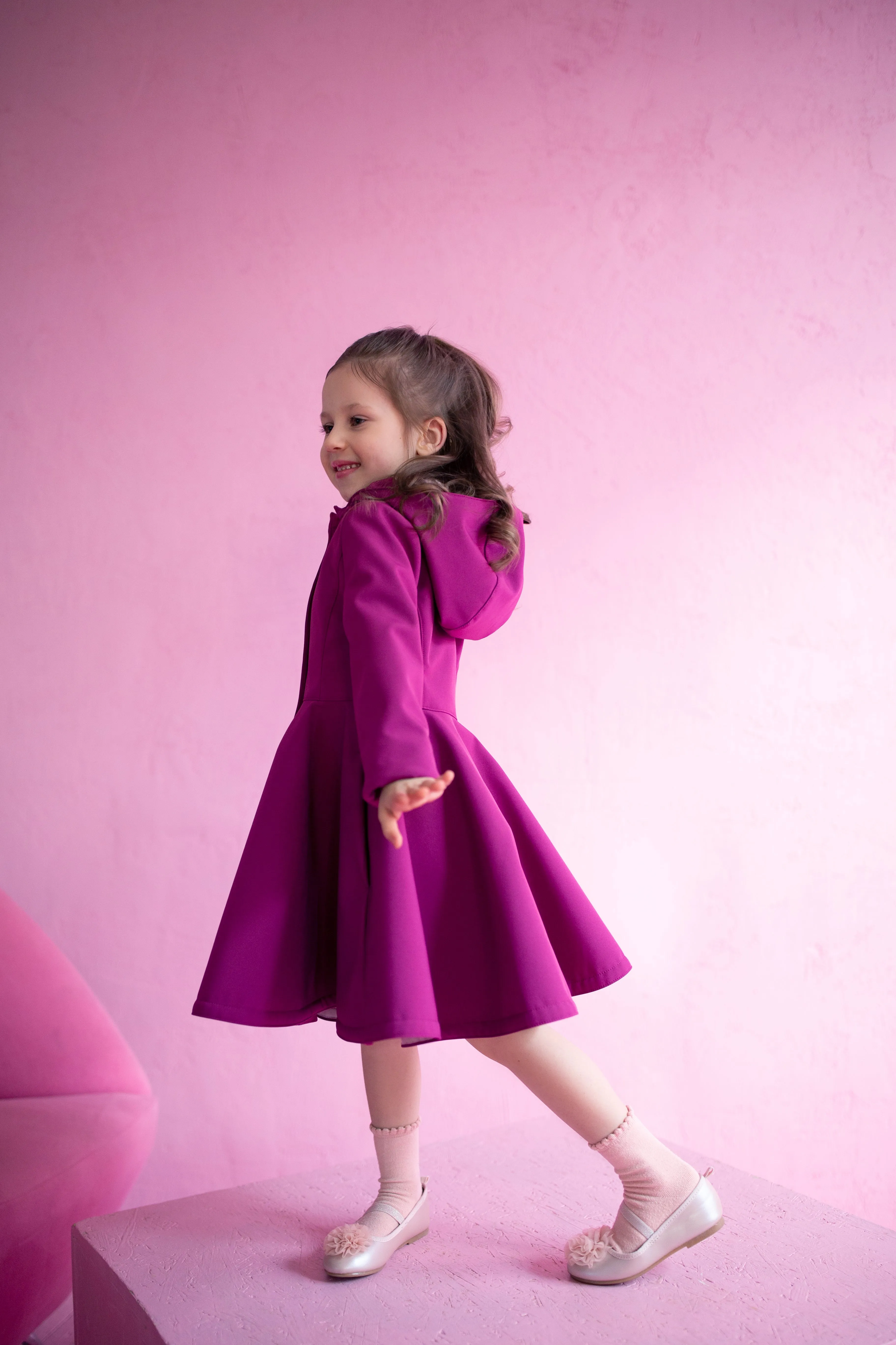 Kids' Raspberry Dream Raincoat Bright Pink