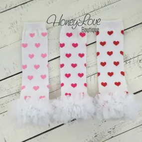 Leg warmers - Light Pink, Hot Pink or Red Hearts