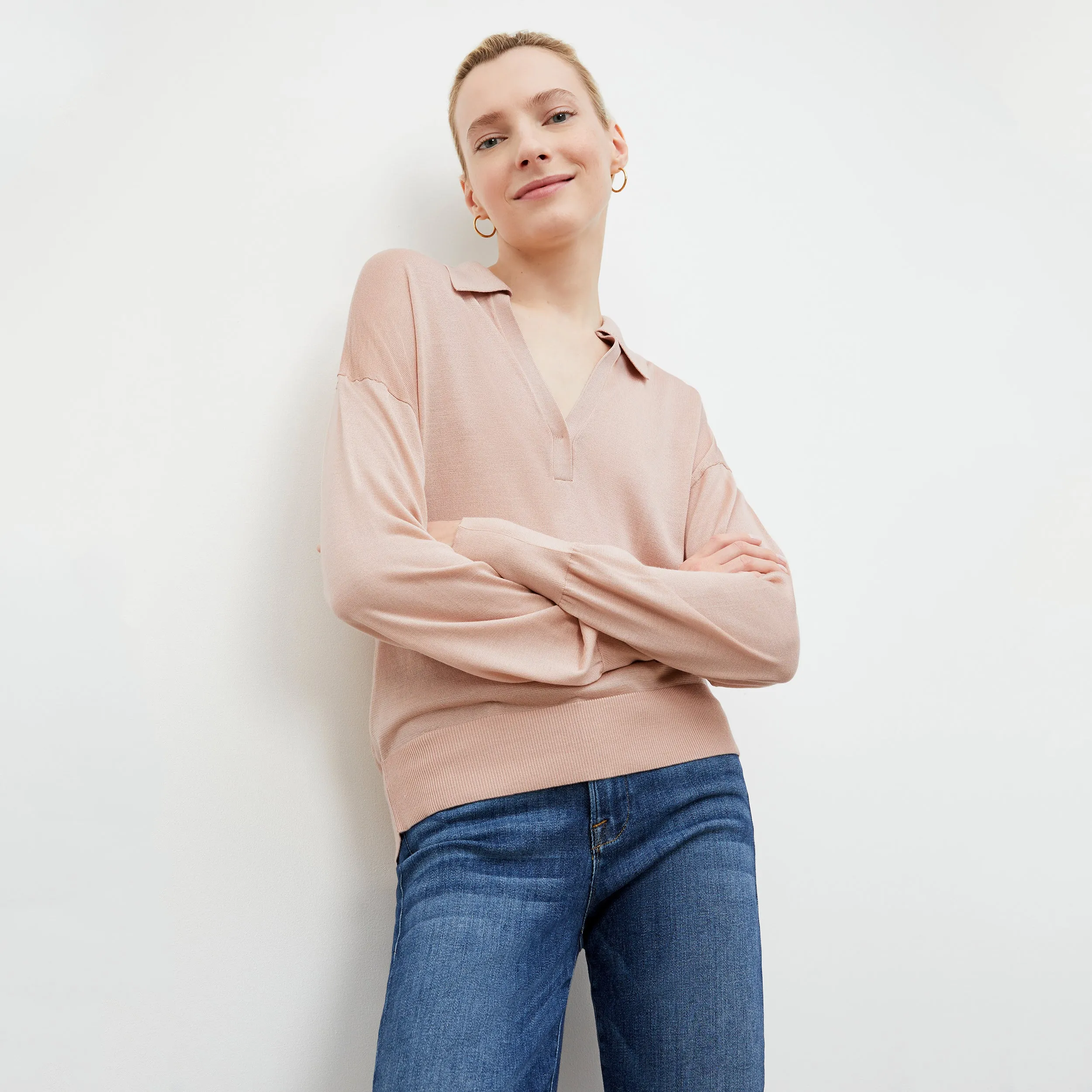 Leo Pullover - Silk Jersey :: Pink Salt